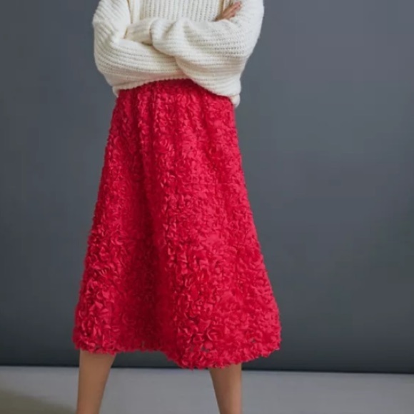 Anthropologie Maeve Hollie Lace Midi Skirt size 10